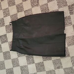 Black leather midi skirt Vintage